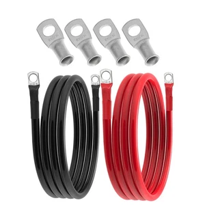 6 AWG Battery Cable 6 Gauge Battery Wires with 5/16 terminals Power Inverter ... - Picture 1 of 8