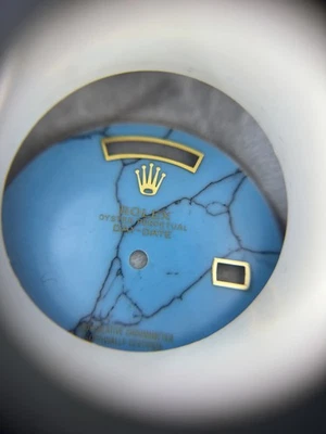 Mostrador Rolex Day-Date 18238 Aftermarket – Pedra Turquesa – Pedra Natural – - Imagem 1 de 4