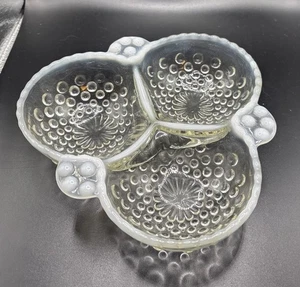 Vintage FENTON schimmernder Mondstein Schuhnagel dreiteilige Gewürz Bonboniere  - Bild 1 von 7