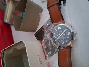 Fossil Flynn Chronograph Brown Men's Leather Watch - Picture 1 of 8