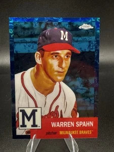 Mini refractor de diamante azul Warren Spahn 2022 Topps cromo platino/199 Braves - Imagen 1 de 3