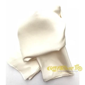 Bufanda En 100% Seda Color Blanco Dimensiones 80CM X 80CM Bufanda - Picture 1 of 1