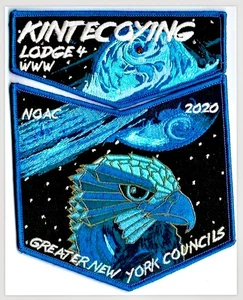 Boy Scout BSA Kintecoying OA Lodge 4 Greater New York NY EAGLE 2020 NOAC 2 parches - Imagen 1 de 2