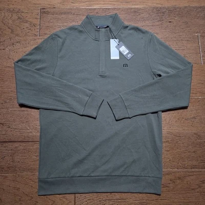New Travis Mathew Heather Green Cloud Quarter Zip 2.0 Men's Size Medium Read - Image 1 of 4