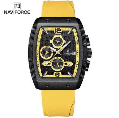 Naviforce New Men Watch Sport Calendar Top Brand Luxury Chronograph Rubber Qu - Image 1 of 4