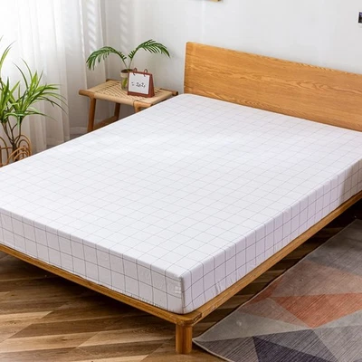 Sábana Ajustable 100% Algodón Blanco a Cuadros, Sábana Cama Queen Extra Profunda 16”, Ultra... Foto 1 de 4