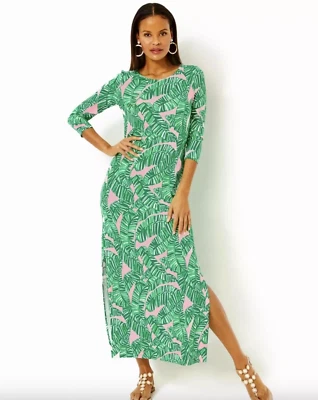 NUEVO CON ETIQUETAS VESTIDO MAXI MORGANN LILLY PULITZER TALLA PEQUEÑA *LET'S GO BANANAS* CARACOLA Foto 1 de 4