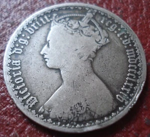MDCCCLXXIV (1874) BRITISH FLORIN IN GOOD-VG CONDITION (.925 SILVER) KM# 746.2 - Picture 1 of 2