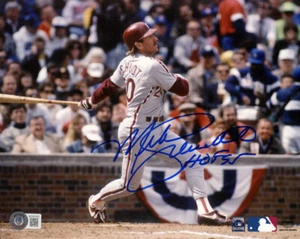 MIKE SCHMIDT SIGNED 8x10 PHOTO + HOF 95 PHILADELPHIA PHILLIES LEGEND BECKETT BAS - Picture 1 of 2