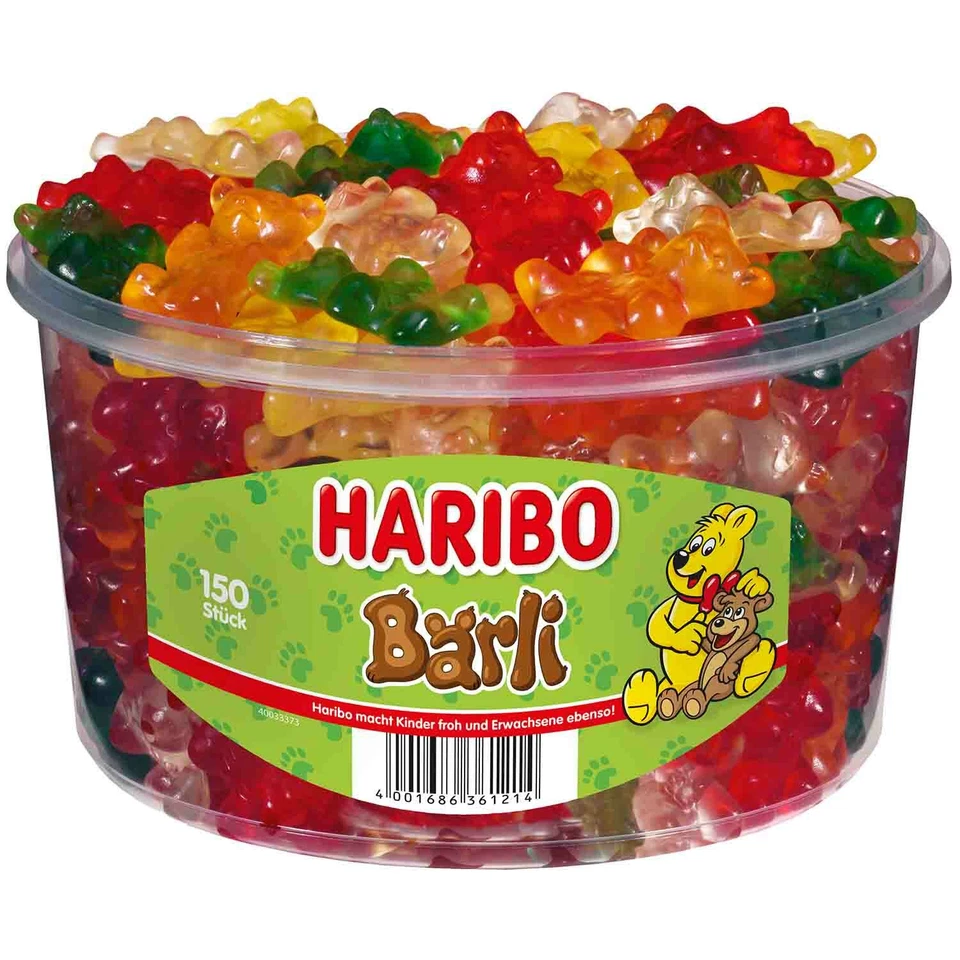 (7,41€/1kg)Haribo Bärli - Fruchtgummi Dose 150 Stück - Bild 1 von 1