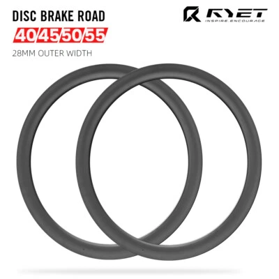 700C Carbon Rennrad Scheibenbremse 40/45/50/55mm Drahtreifen Schlauchlos Felgen - Bild 1 von 4