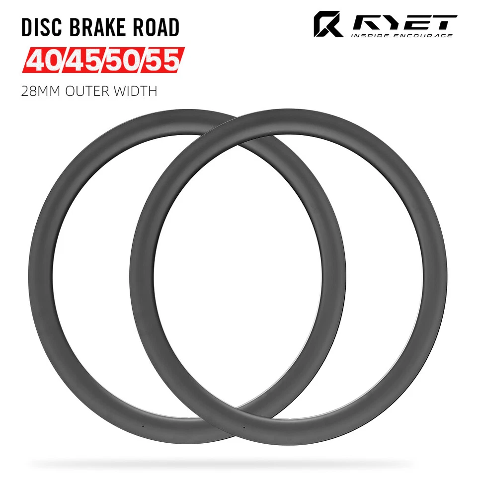 700C Carbon Rennrad Scheibenbremse 40/45/50/55mm Drahtreifen Schlauchlos Felgen - Bild 1 von 4