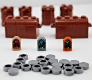 Lego Castle pirata 4 barili 3 casse 20 argento e 4 minerali terre rare nella roccia - Foto 1 di 1