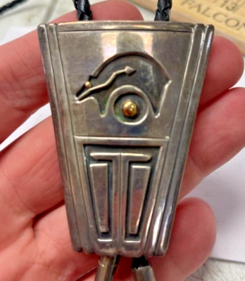 Sterling Silver + 14k LM Nez Signed Bear Bolo Tie - Image 1 of 3
