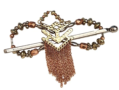 Lilla Rose Dangle Chain Flexi Clip Gold Tone Hair Clip Tails Up French Twist M - Image 1 of 4