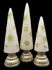 Valerie Parr Hill Wax Christmas Tree Luminaries Holiday Holly Flameless Candles - Picture 1 of 16