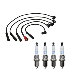 Denso Wire Set 7mm & 4 U-Groove Spark Plugs 0.044 Kit For Mazda 626 MX-6 2.2 L4 - Picture 1 of 1