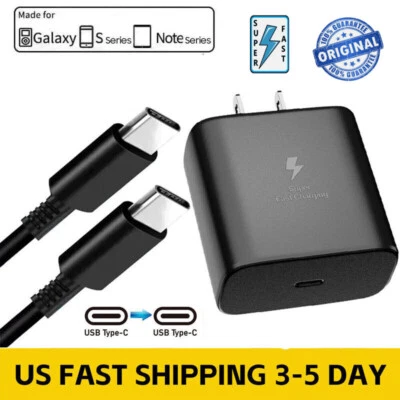 Cable cargador de pared rápido original 45W tipo C de 6 pies para Samsung A06 A16 A15 A35 A55 Foto 1 de 4