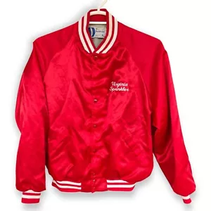 XL Vintage 1980s Cherry Red White Stripe Starter Jacket Virginia Sprinklers - Picture 1 of 6