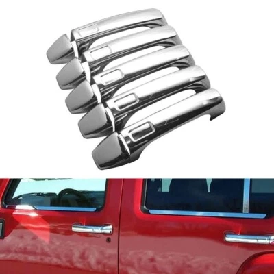FOR 2006-2010 HUMMER H3 CHROME DOOR HANDLE + TAILGATE COVERS TRIM BEZEL OVERLAYS - Image 1 of 3