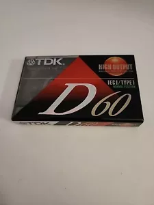 TDK D 60 min IECI Type 1 Normal Recording Blank Audio Cassette Tape Music - Picture 1 of 2