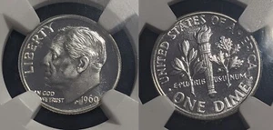 USA 1960 Proof Ten Cent Dime 10c NGC PF66* Star GEM UNC KM# 195 #1886 - Picture 1 of 7