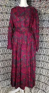 Vintage 80s Michelle Stutart 2pc Set Paisley Blouse and Pleated Skirt Size 8 - Bild 1 von 12