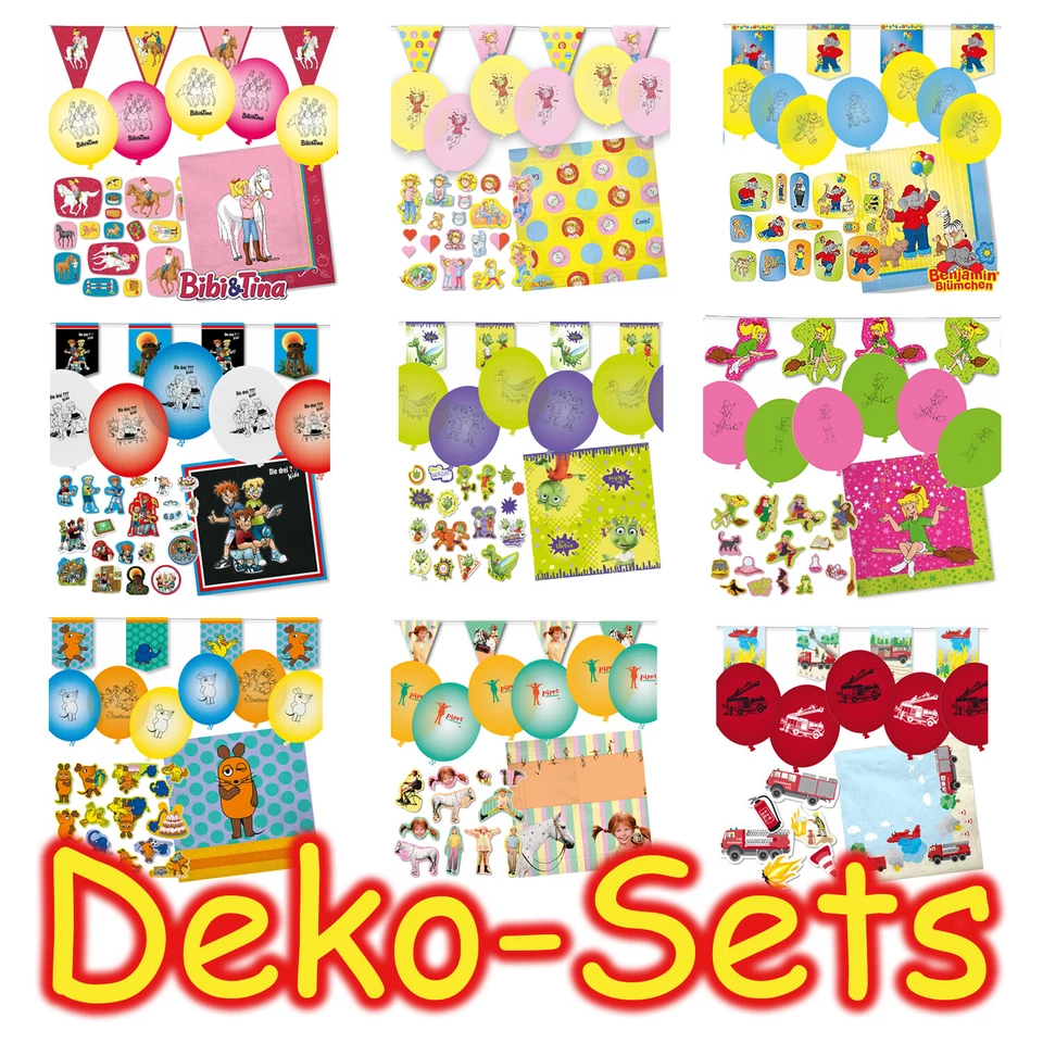 DEKOSETS für Kindergeburtstag 50-80 Dekoteile Kinder Geburtstag Party Mottoparty - Bild 1 von 1