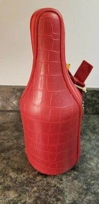 NWT CaddyO Insulated Wine Tote / Carrier Red Alligator w/ Corkscrew Tool - Image 1 of 4
