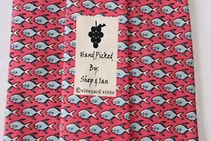 VINEYARD VINES FISH PINK SILK MEN'S Neck Tie W:3 3/4" BY L:59" - Picture 1 of 4