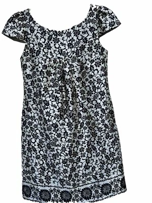 Dressbarn Women’s Tunic Dress Size 10 Floral Short Sleeves - Image 1 of 4