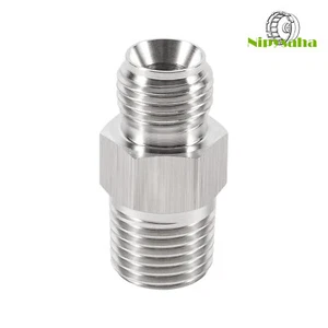 Adapter Fitting 1/4” NPT to Metric Male M12 x 1.25, Fits for Coupling Pipe Gauge - Foto 1 di 12