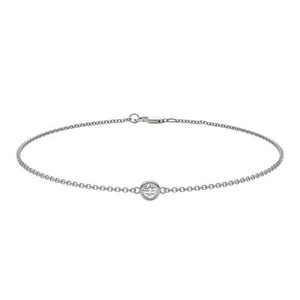 Charles & Colvard One Stone Station Chain Bracelet in Sterling Silver - Picture 1 of 3