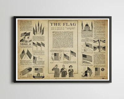 1923 United States Flag Code POSTER! (up to 24" x 36") - American - Display Rule