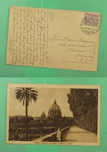 DR WHO 1930 VATICAN CITY ROME ST PETER DOME POSTCARD TO USA m11259 - Picture 1 of 3