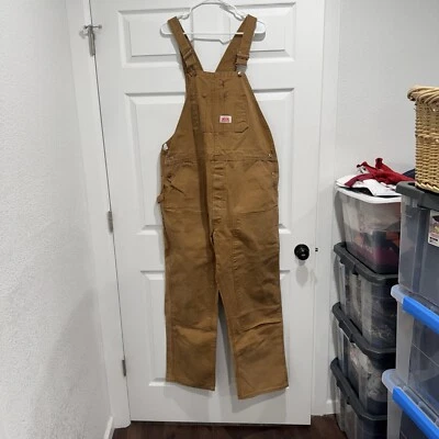 Mono con tirantes Round House para hombre 42x30 doble rodilla lona pato EE. UU. Foto 1 de 4