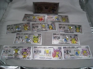 Set of 10 Pokémon GO SILVER Novelty Plated Banknotes 10000 Yen Japan Currency - Picture 1 of 16