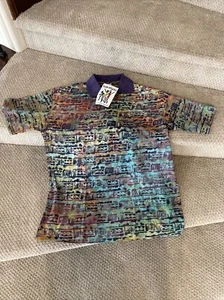Rum Reggae multicolor watercolor short sleeve polo shirt Mumbo Jumbo Two - Picture 1 of 6