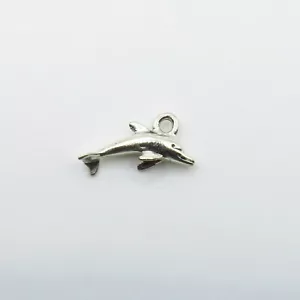 Delfin - Bleifrei Silber Farbe Zinn Charm 15mm x 20mm - Bild 1 von 2