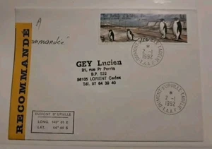 TAAF Lettre Recommandée PA N° 124 / Oblitéré / 1992 - Imagen 1 de 1