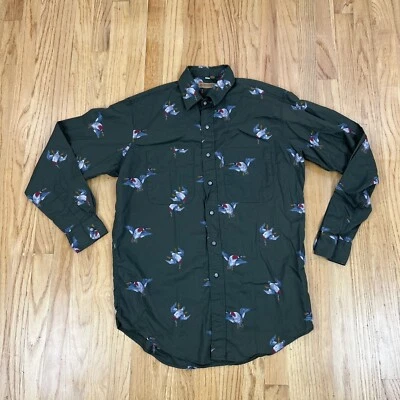Ruff Hewn Mens Long Sleeve Button Up Sz Medium Duck Print Made in USA - Image 1 of 4