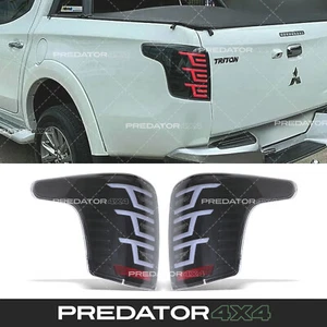 BLACK SMOKED REAR TAIL LAMP LIGHT FOR MITSUBISHI L200 TRITON 2015-2019 - Afbeelding 1 van 8