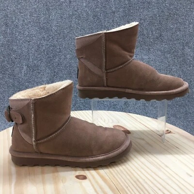 Bearpaw Winter Boots Womens 8 Brown Betty Round Toe Slip On Faux Fur Faux Suede - Image 1 of 4