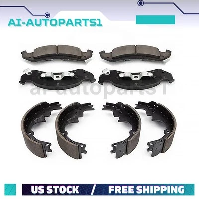 For 1993 Chevrolet Camaro Pair Front Brake Pads Kit & Rear Drum Brake Shoes - Imagem 1 de 4