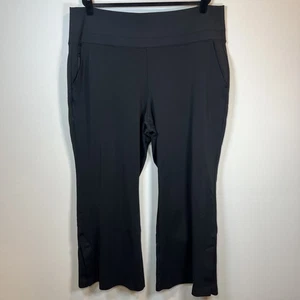 Pantalones acampanados Athleta Venice para mujer negros tiro alto aberturas para piernas bolsillos 2X - Imagen 1 de 13