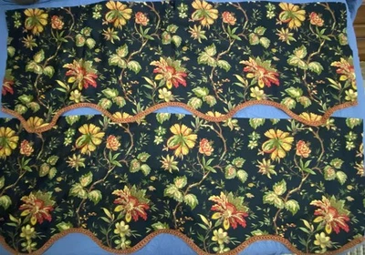 Cenefas de cortina WAVERLY Felicite Noir X2 usadas en excelente estado Foto 1 de 3