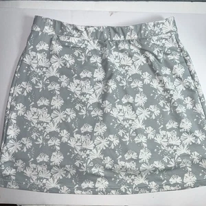 Peter Millar petal palm leaf Pattered USF 50 Gray/white Athletic Skort Size Med - Afbeelding 1 van 8