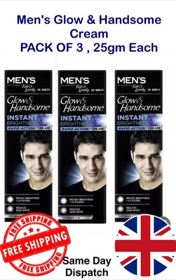 FAIR & LOVELY 3x pack 25g Mens Fair And Lovely Glow Handsome Face Cream Brightness Skin Care