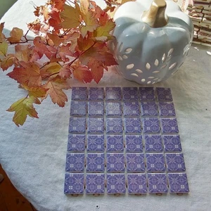 Mosaic Tile - 36/1 Inch Square Pieces-Craft- Blue/White - Picture 1 of 2