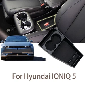 Black ABS Material Armrest Storage Tray for Hyundai IONIQ 5 2021+ Perfect Fit - Picture 1 of 8